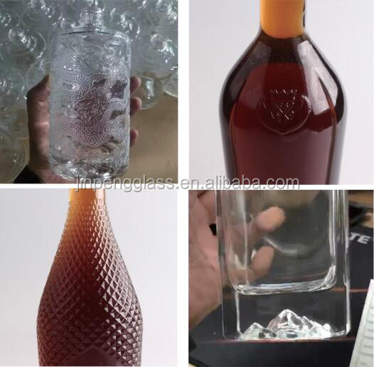 375ml Custom Logo Engraved Tear Drop Shaped Gin Rum Glass Bottle With Corks for Liquor