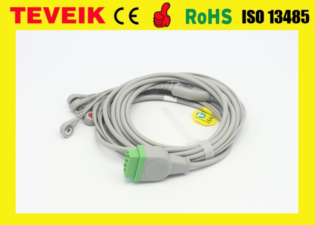 Factory Price Medical Reusable One Piece GE Marquette 5 leads ECG Cable For Dash 4000 Patient Monitor