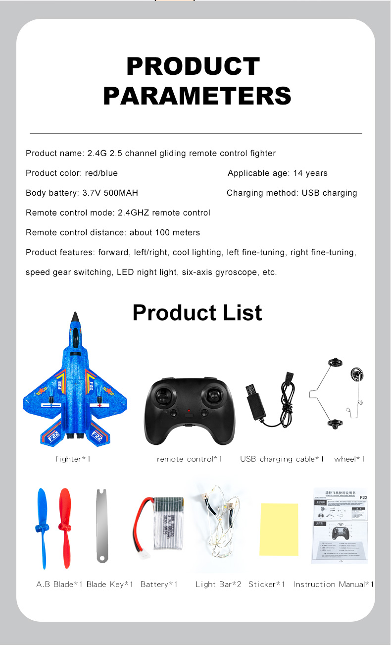 AA Controller Battery Rc Airplanes Toy For Boys Girls Kids Beginners 2.4ghz 2 Remote Control Plane with Ready-to-Go Assembly
