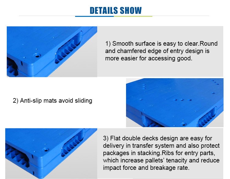 MY TEST 1210A HDPE storage euro plastic pallet Double faced stackable plastic pallets
