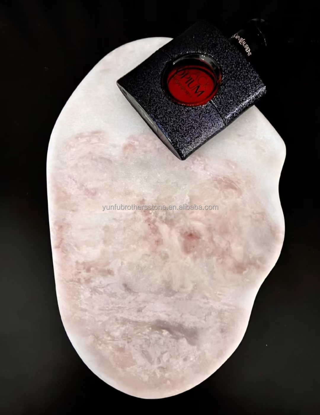 Rose Rainbow Luxury Stone Tray in Soft Pink for Modern Villa and Hotel Decoration