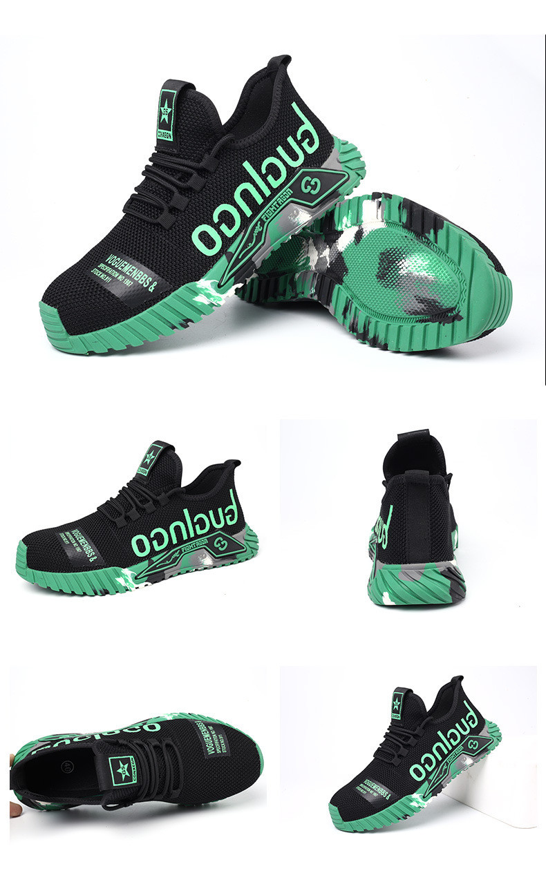 Breathable Fly Knit Safety Shoes With Kevlar Midsole Standard Steel Toe Anti Smashing Rubber Sole