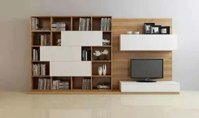 Adjustable Wooden Wall Mounted TV Stand Unit for Luxury Modern Living Room Design