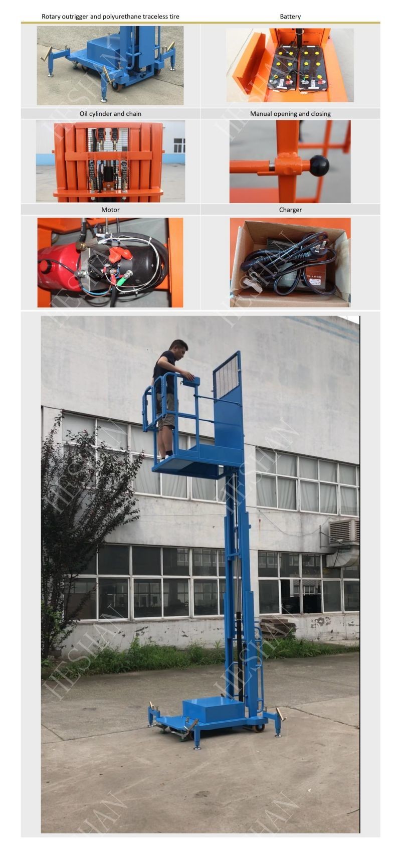Warehouse Semi Electric Order Picker Machine 200kg Loading Capacity
