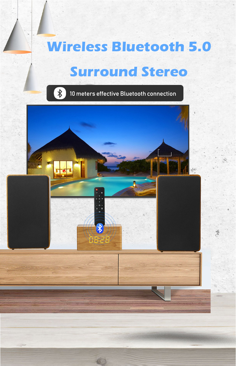 Portable Multimedia Bluetooth Speaker , Super Bass Bookshelf Audio Speakers