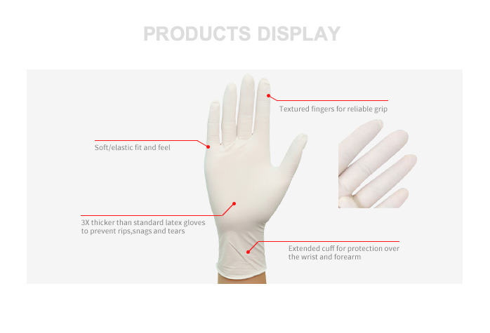 White Disposable Latex Gloves AQL1.5 AQL2.5 AQL4.0 Grade