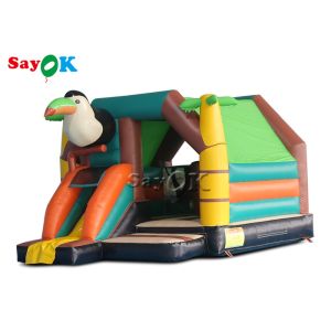 Colorful Jumping Bouncy Castle Animal Theme Woodpecker Bounce House Slide Combo