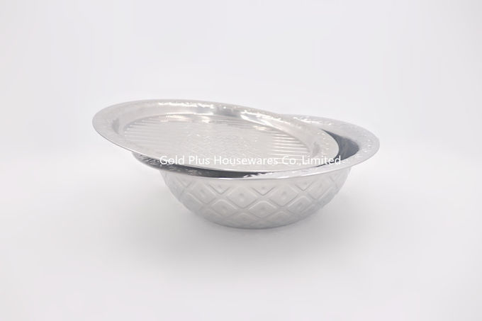 30-50cm Durable kitchen tools stainless steel rice washing bowl serving bowl vegetable washing basin with lid