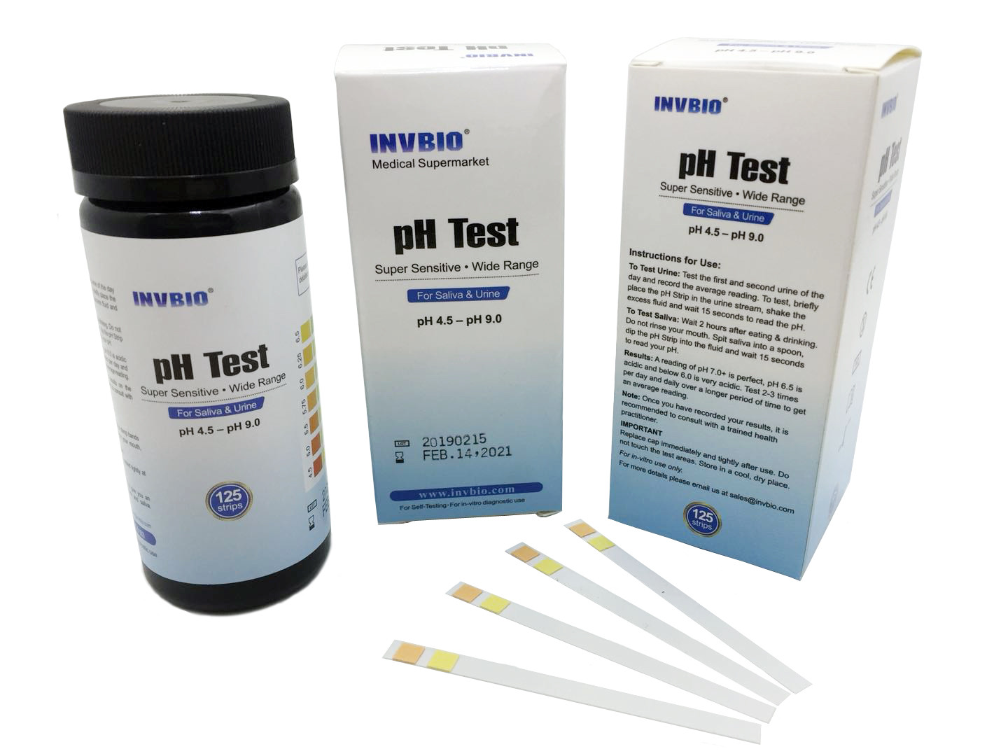 INVBIO Human PH Reagent Urinalysis Test Strips 3.00mm Width