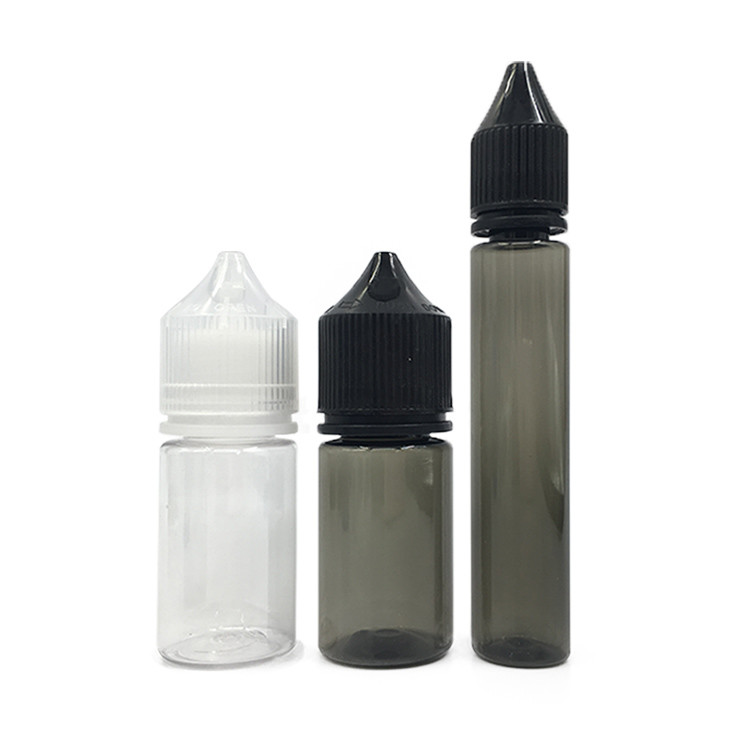 Round PET E Liquid Bottle With Childproof Screw Cap Transparent Custom Logo Various Capacities