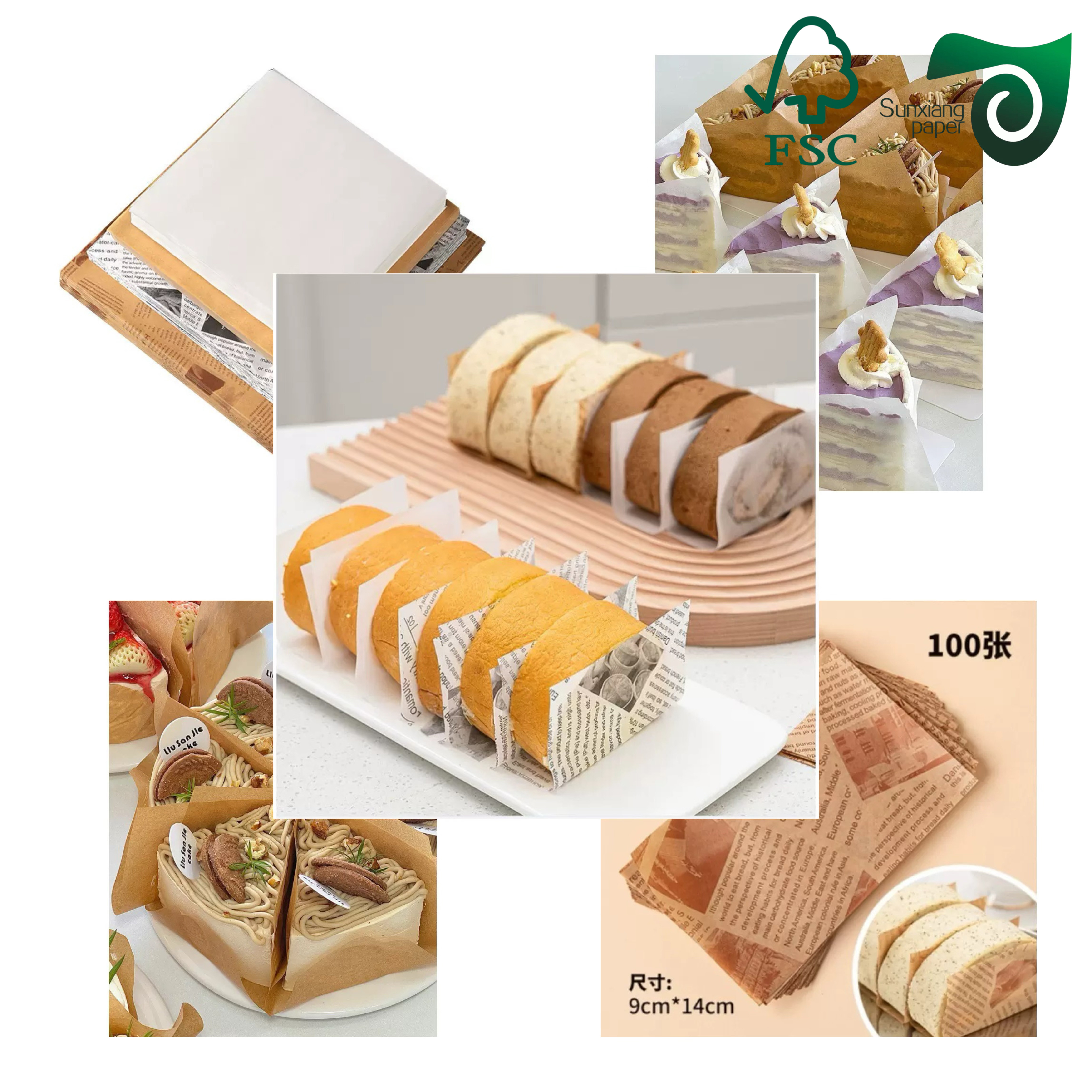 FSC 35gsm Grade 3 Food Grade White Greaseproof Paper Rolls Wrapping Paper White