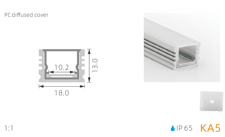 High quality slim surface IP65 waterproof led aluminum profile
