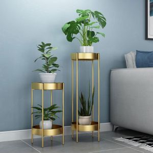 China Rustproof Round 80cm Height Two Layer Plant Stand on sale