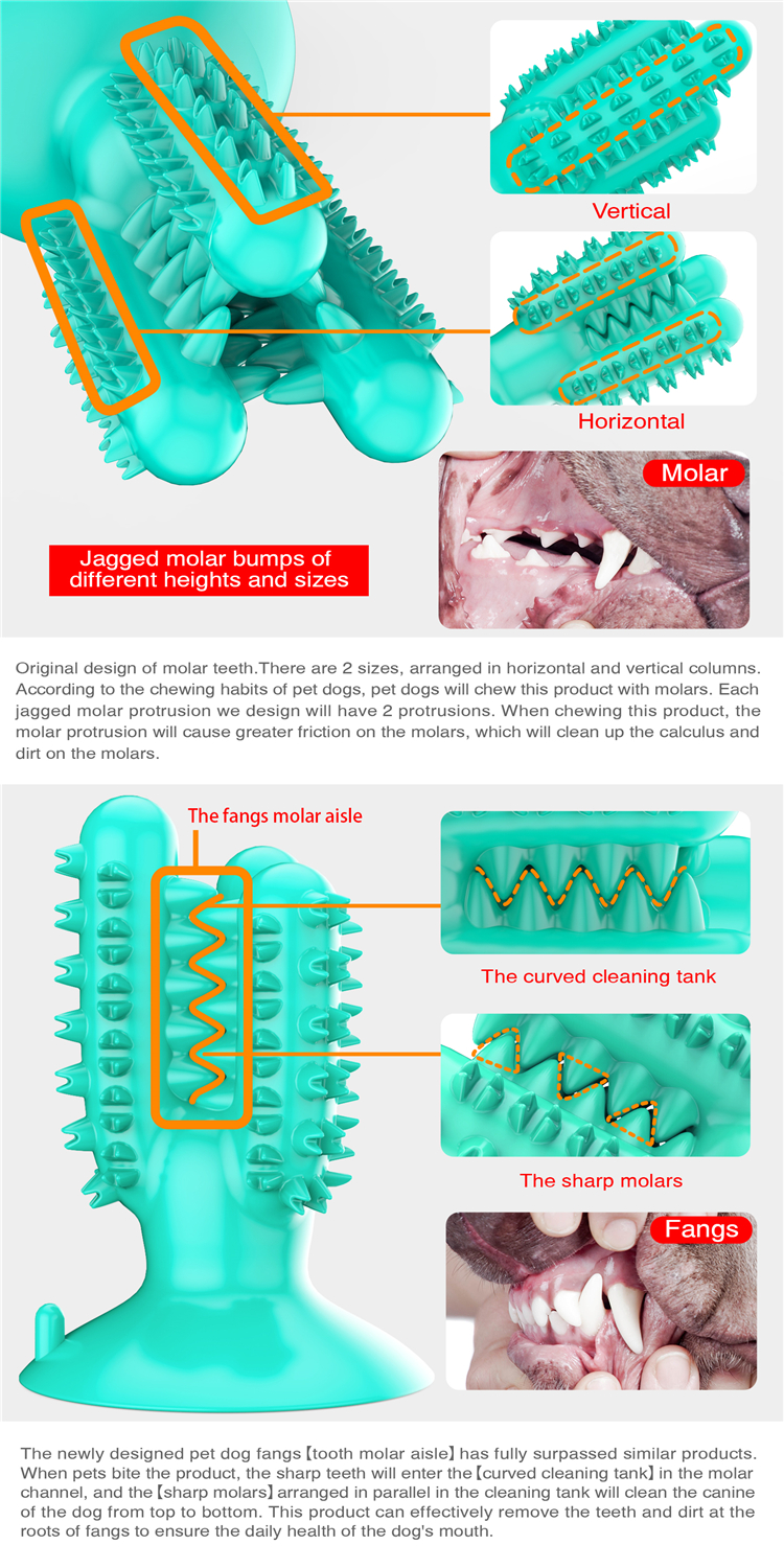 High Quality Dog Chew Toys Cactus Shape Dog Toothbrush Pet Suction Cup Toys For Pet