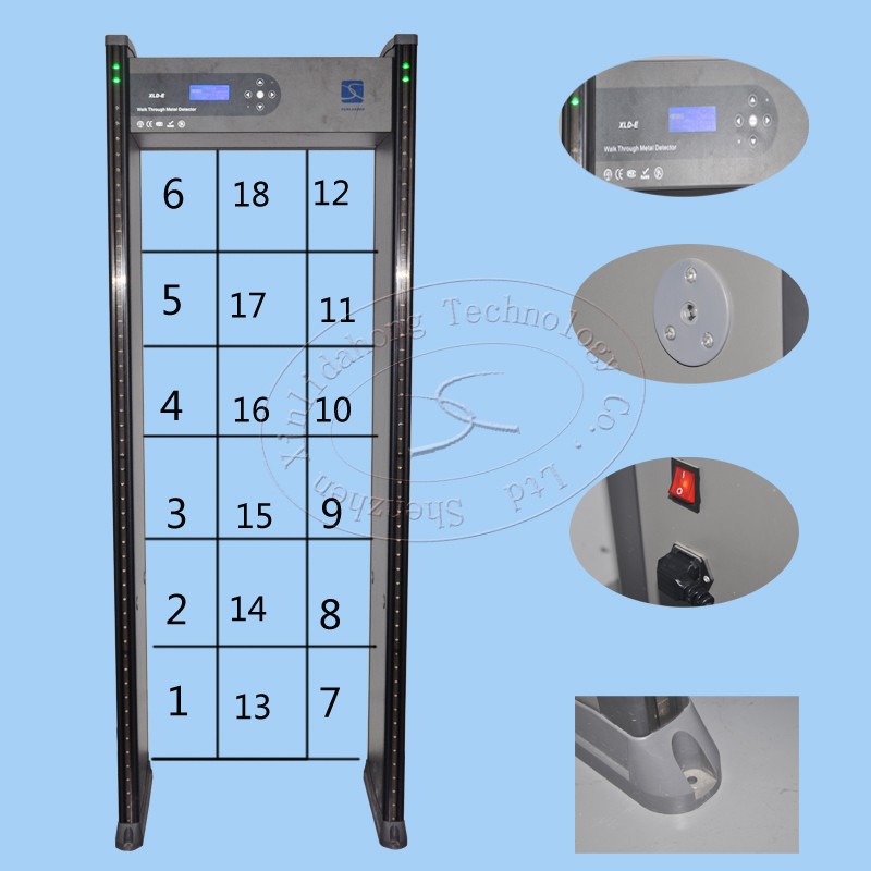 2022 best-selling walk-through metal detector door 6 zones 100 sensitivity adjustable