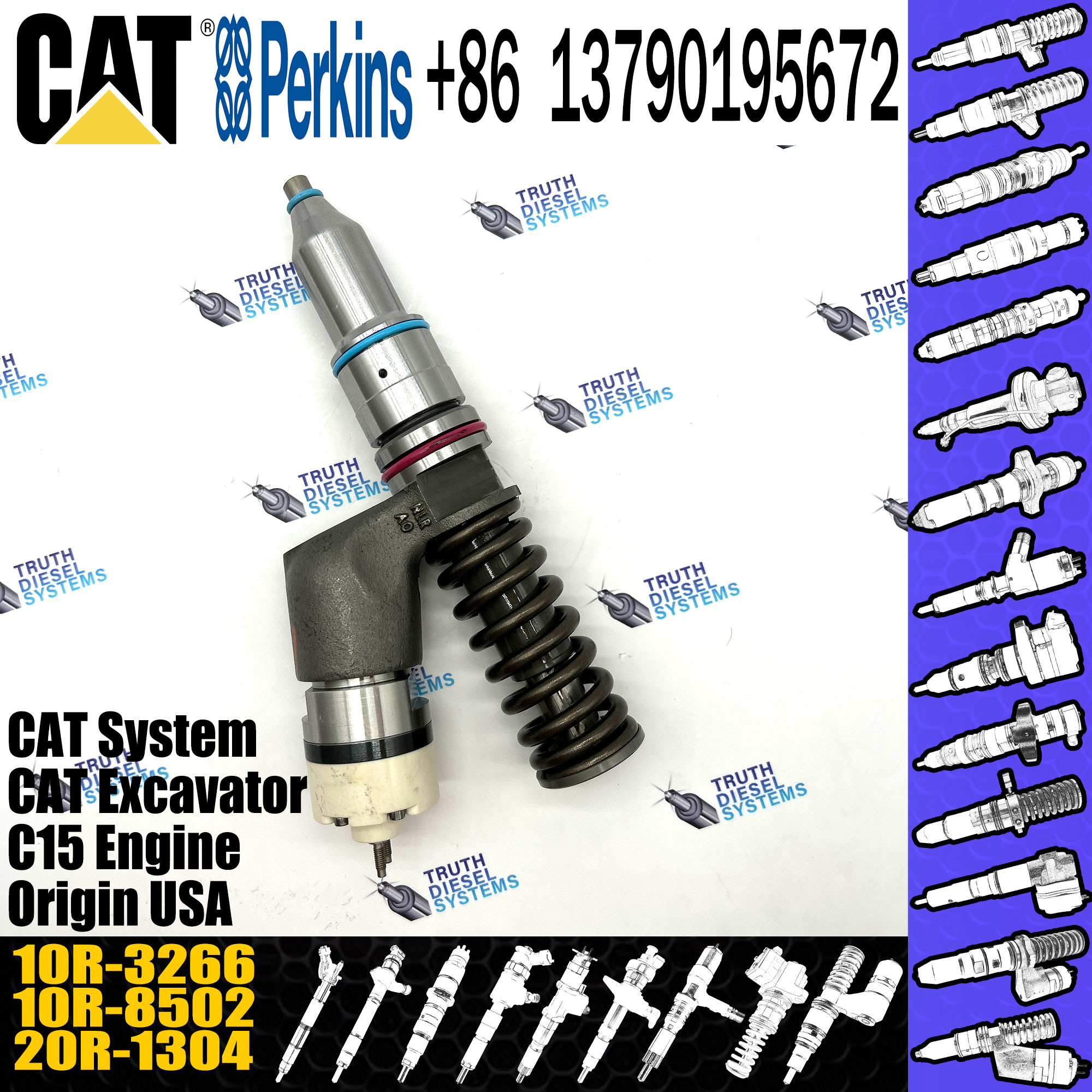 253-0617 Common Rail Fuel Injector 10R-3266 CAT D10N D10R D10T