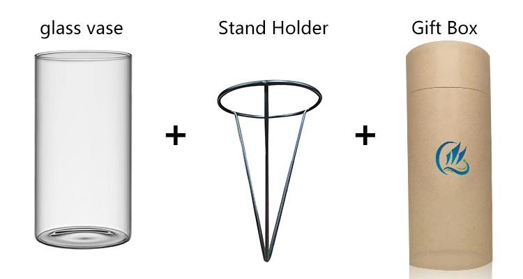 Clear Borosilicate Tall Glass Vase Cylinder For Wedding Household