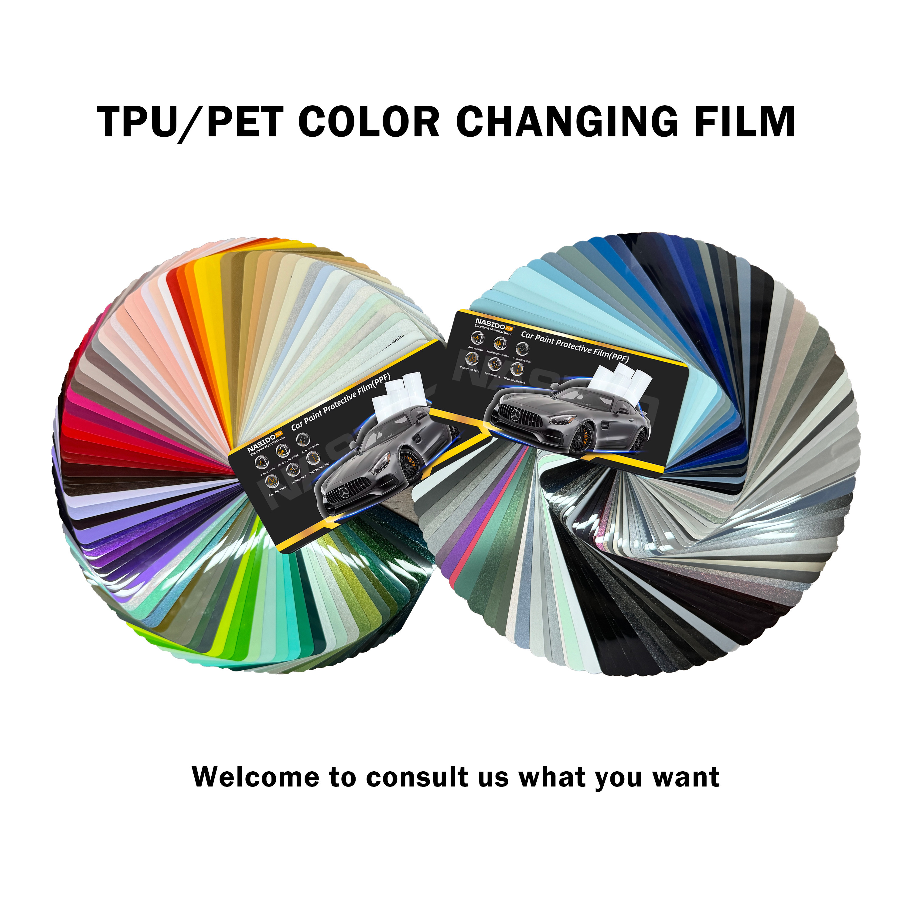 High Stretchable Customized Car Color Wrap Protective Film PET Brilliant Blue