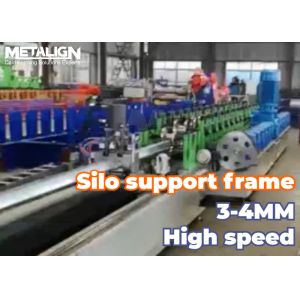China Heavy Duty Column Silo Roll Forming Machine With Tracking Punching And Hydraulic Cutter on sale