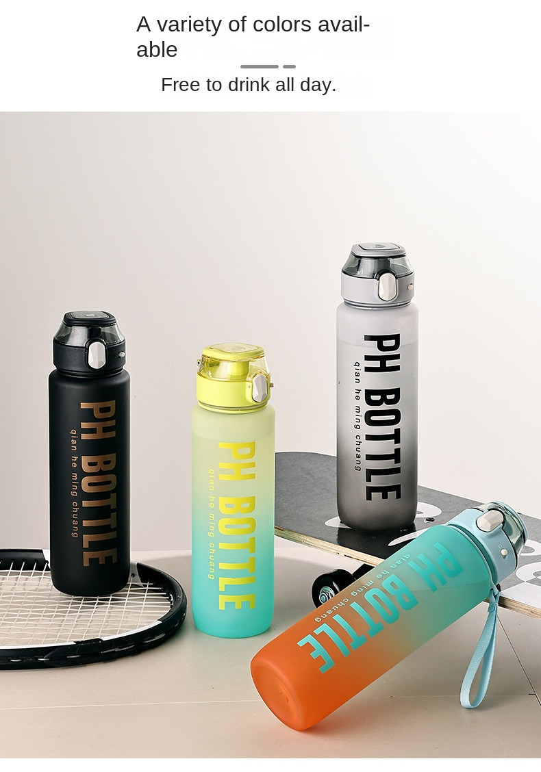 Bpa Free 1000ml 1 Litre Sipper Water Bottle With Straw For Adults Gradient Color 32 Ounce Large Capacity Many Colors Reusable Odour Free