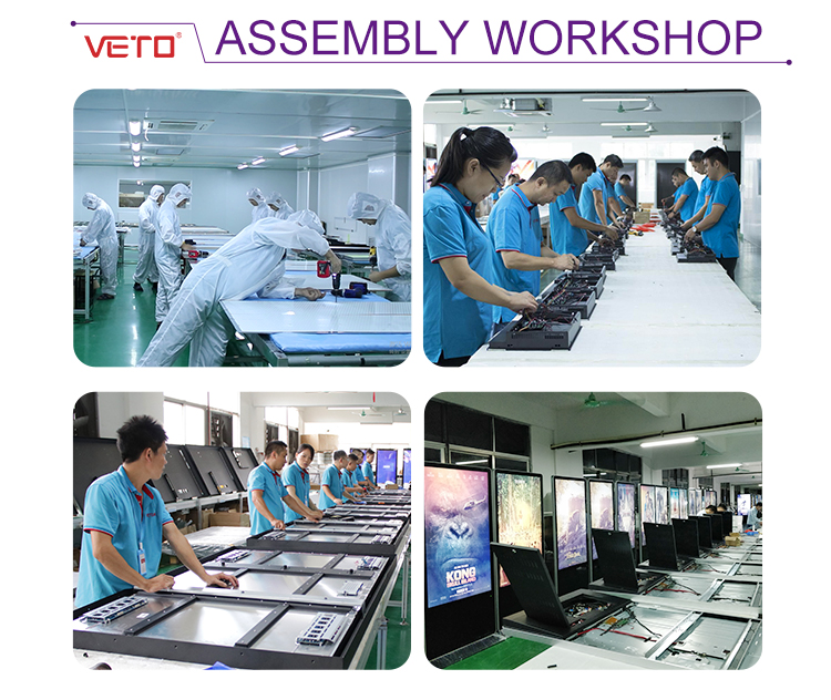 VETO 43 49 55 Inch 4K Indoor Floor Standing Kiosk Digital Signage And Advertising Display For Shopping Mall Retail Store