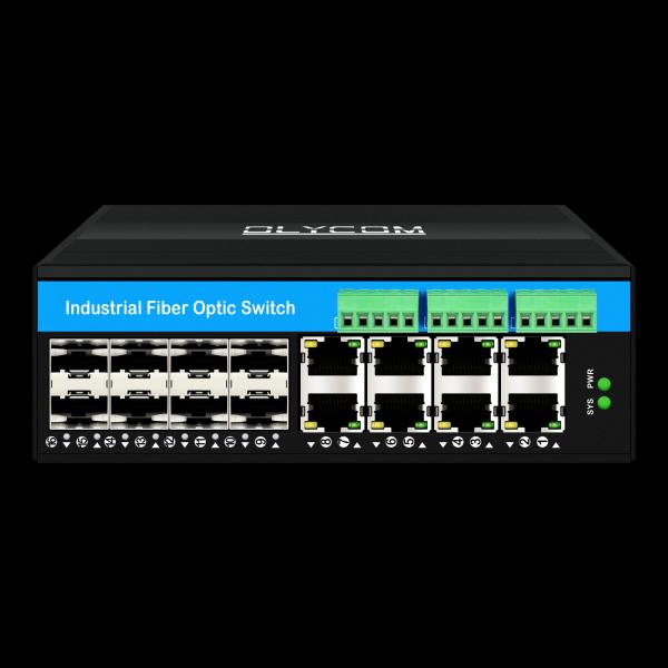 16 Port Managed Industrial Ethernet Switch 8RJ45+8SFP POE Switch With 4*RS485+2