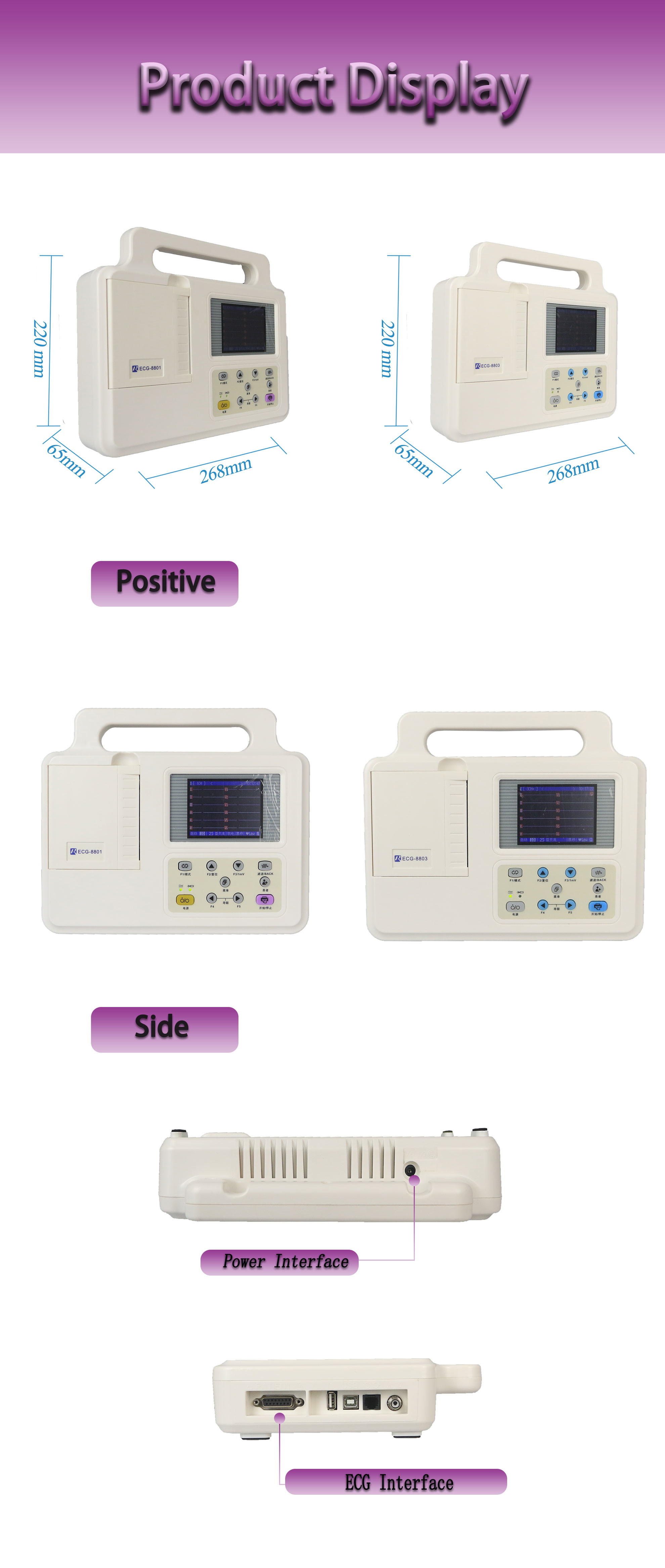 3.5 Inch Medical ECG Machine