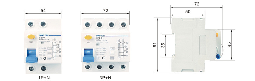 B Type Rccb Residual Current Circuit Breaker Electro Magnetic For Electric Vehicle