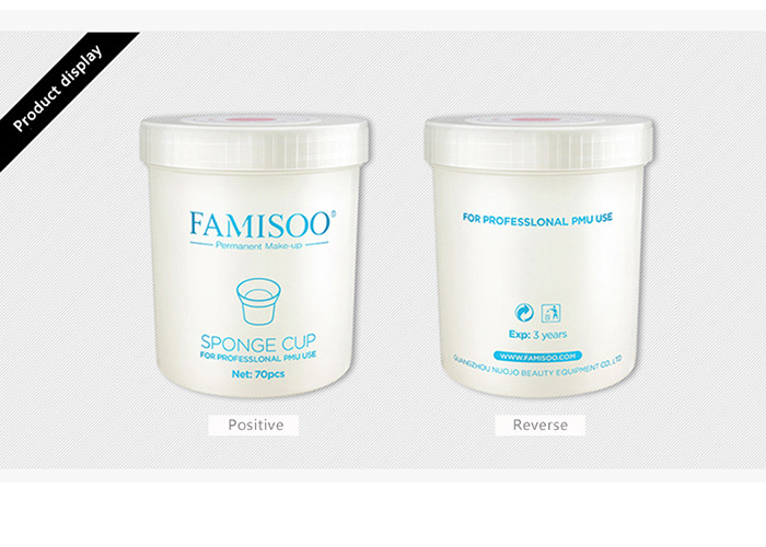White Color Plastic Permanent Makeup Tools Accessory Microblading Pigment Sponge Cup