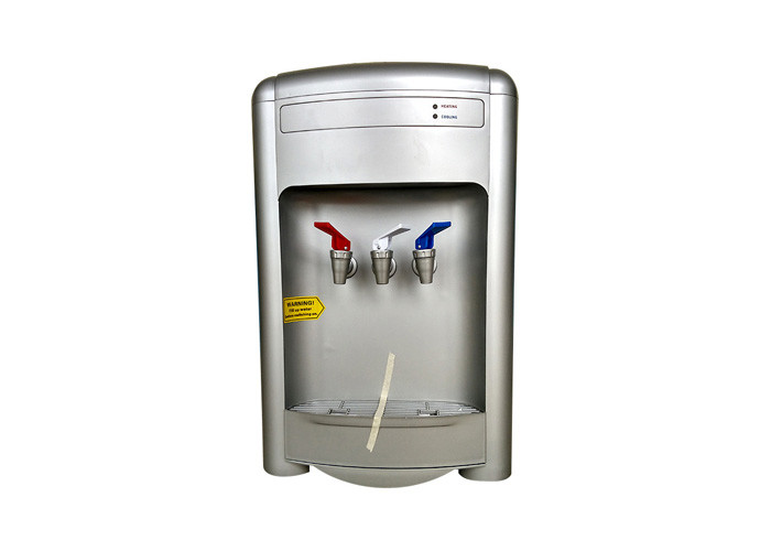 OEM Silver Color 3 Tap Water Cooler Dispenser , Tabletop Bottled Water Dispenser