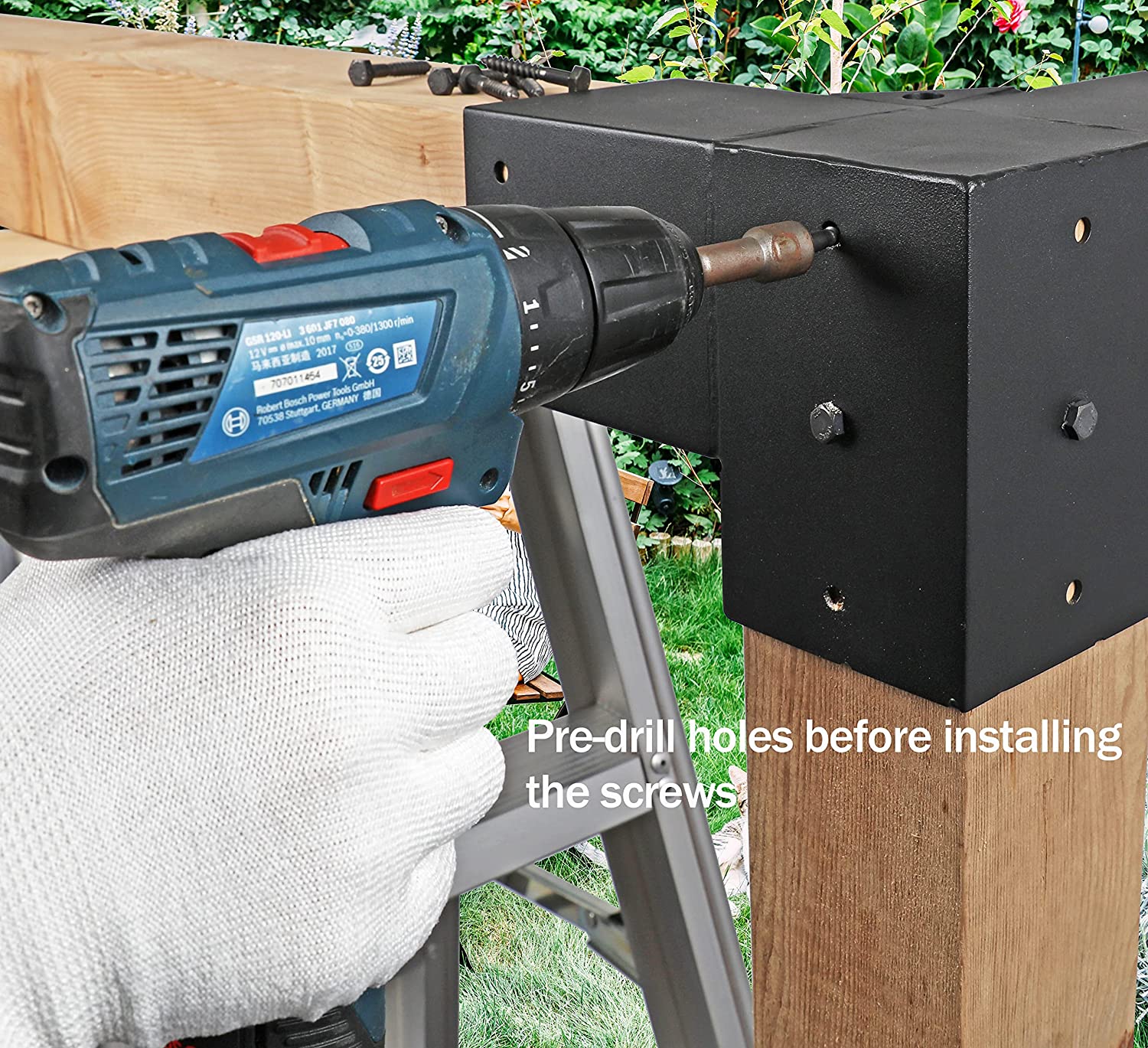 Stamping Punching Bending Process 90 Degree Right Angle Brackets for Outdoor Pergolas