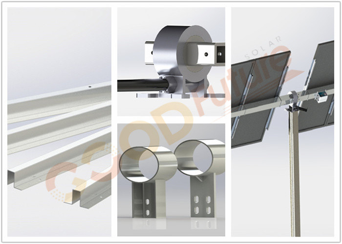 6kw Single Axis Solar Tracker Components Slew Drive Solar Panel Mounting Brackets