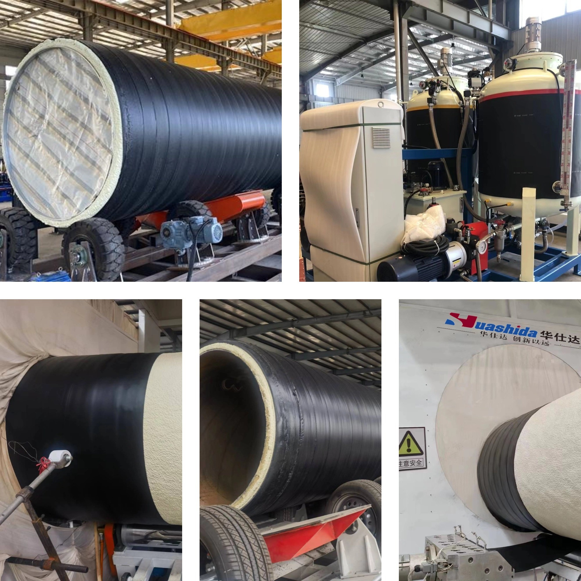 Polyurethane Spray PE Wrap Insulated Pipe Production Line for Energy Efficiency