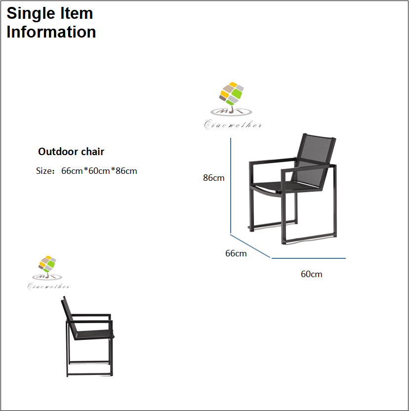 Superior Material and Mesh Aluminium Frame Modern Design Foldable Outdoor Armchair for Performance