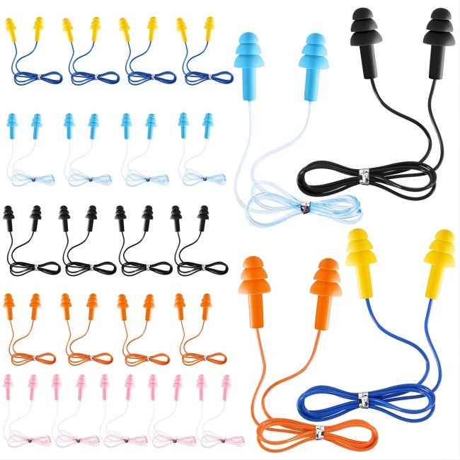 Waterproof Safety Foam Ear Plugs 26.4dB 23.6inch 60cm Reusable Noise Cancelling Ear Plugs