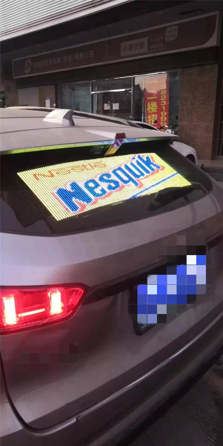 Car Rear Window 4500nits P3.9mm Transparent Led Screen FCC