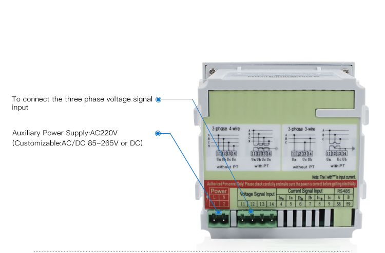 Three phase digital intelligent voltage meter voltmeter panel meter