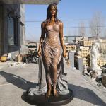 Sexy Naked Woman Statue Bronze Sculpture Life Size Metal Art Garden Decorative