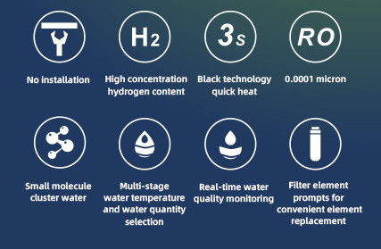 Installation Free Molecular Hydrogen Water Machine 1200ppb 800ml