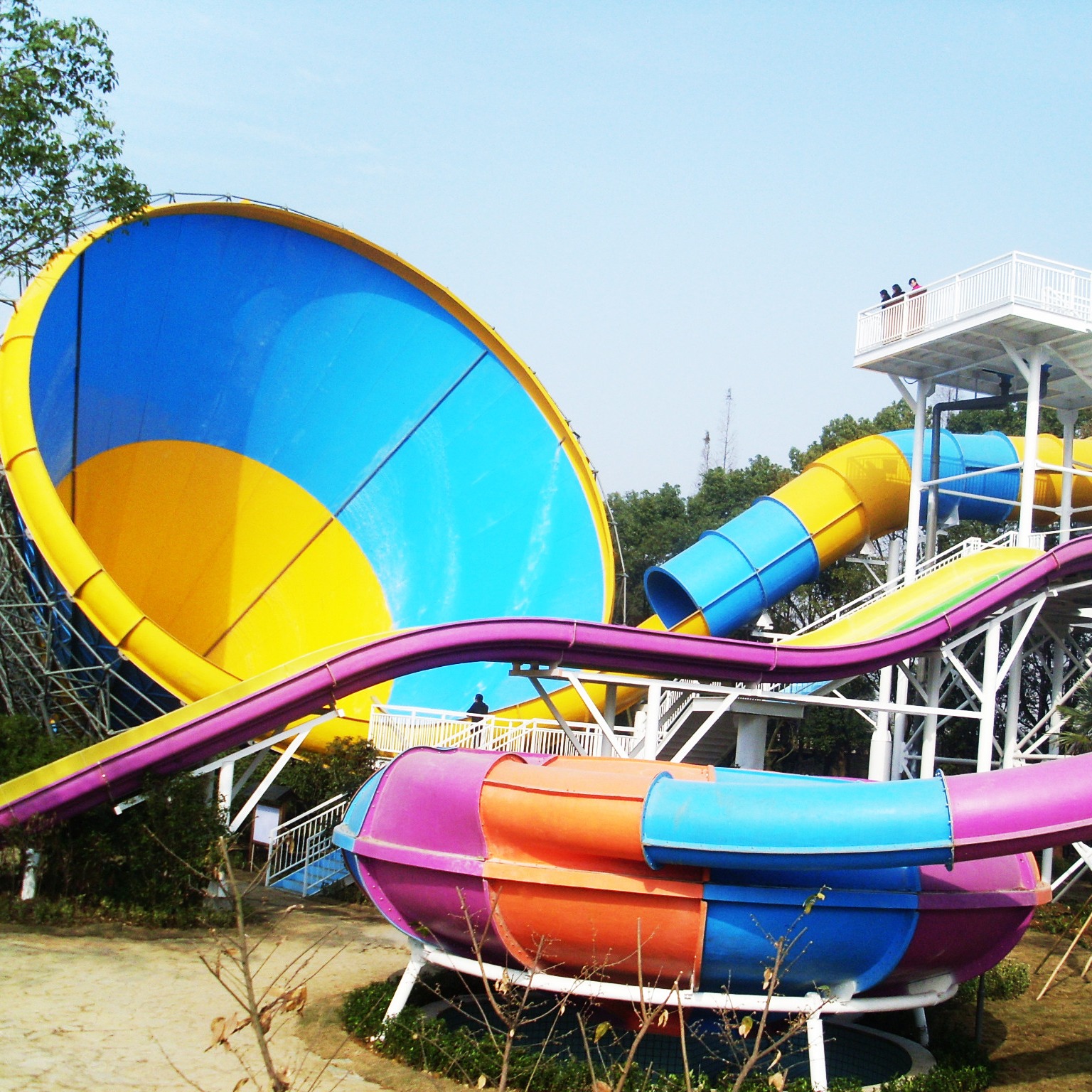 Durable Fiberglass Water Slides for Giant Water Park , Large Tornado Water Slide