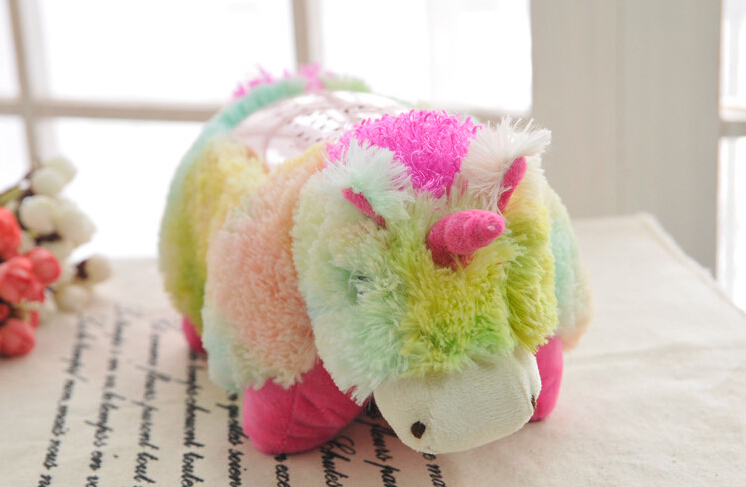 Christmas gift night light animal pillow plush night light pillow music star rotate projector light