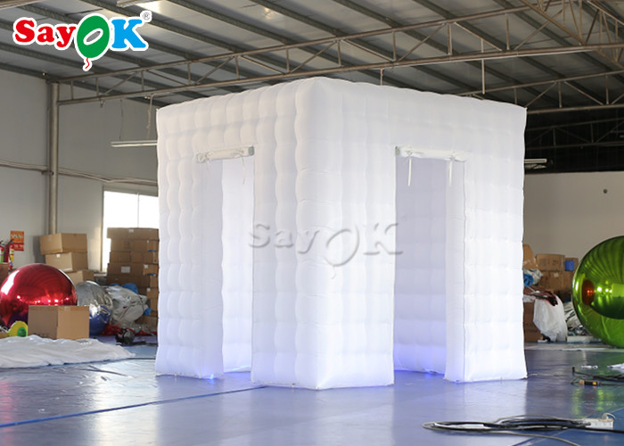 Christmas Photo Booth SGS Inflatable Cube Photo Booth With Two Doors For Wedding Party Rental