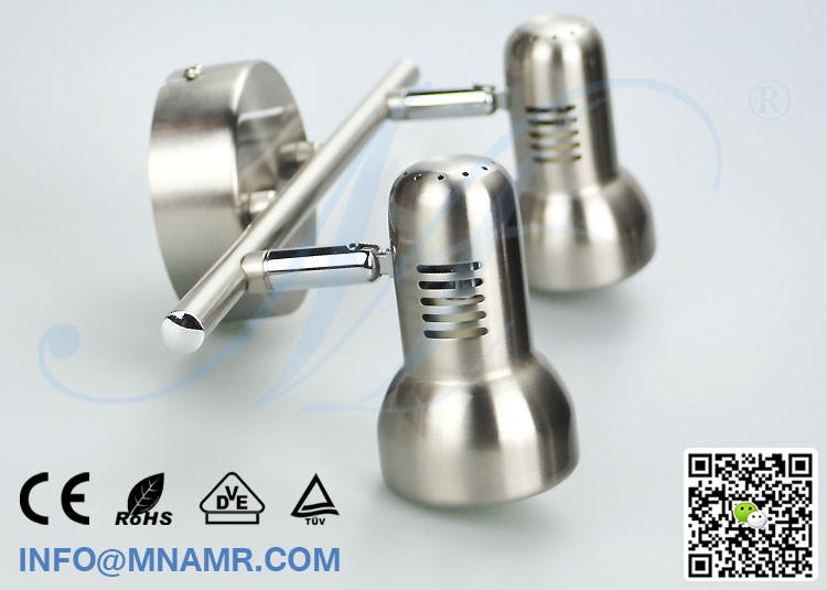 Hot Sale Double Heads LED Vanity Light Fixtures Nickel Matt Come With 2x5W GU10 LED Lamp Warm White Emitting Color
