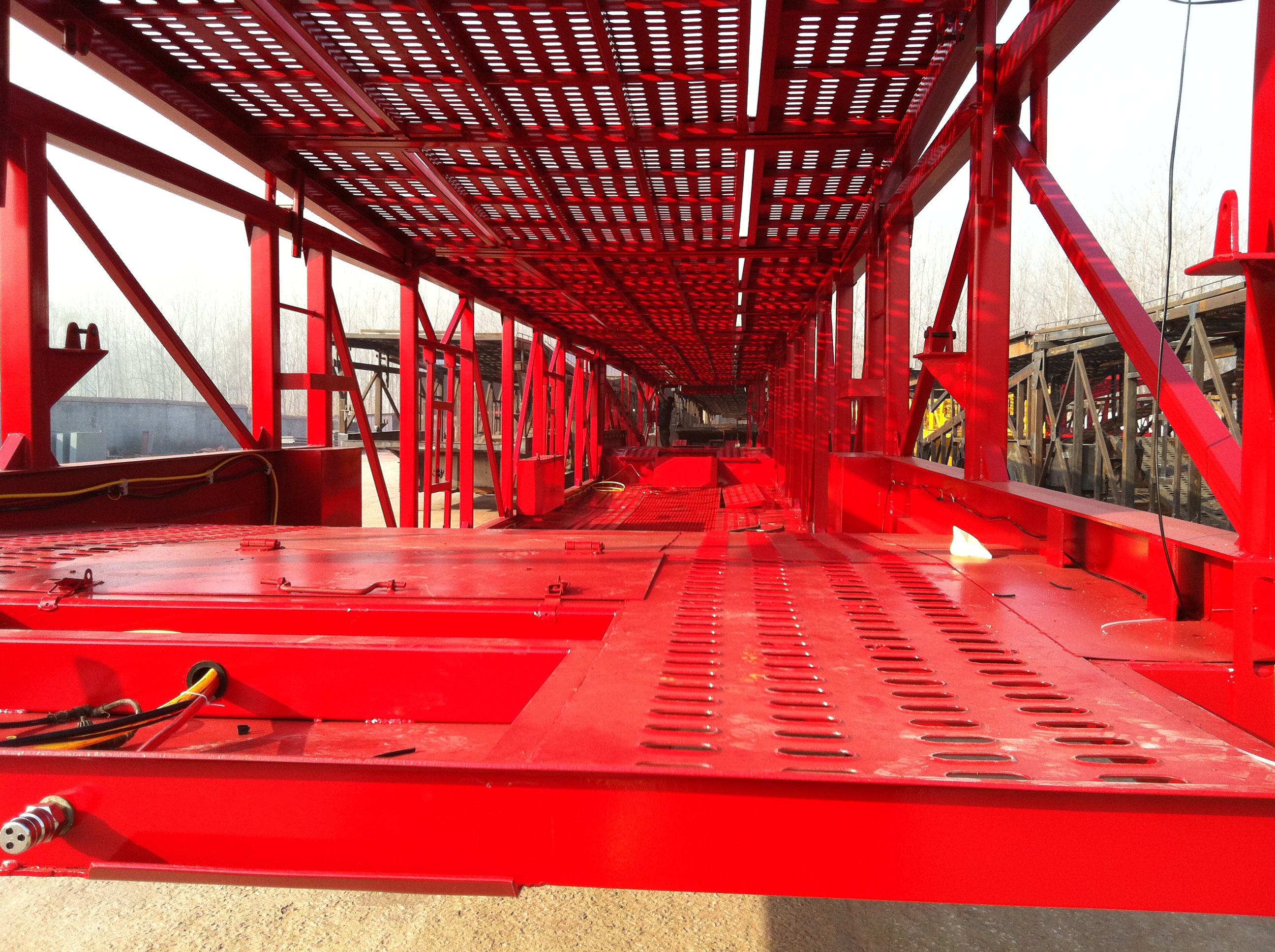 3 Axles Car Carrier Semi Trailer with Steel Material and 40000KG Payload