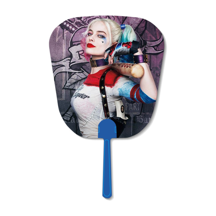 Durable Custom Lenticular Printing , Round Shape 3D Advertising Handle Fan