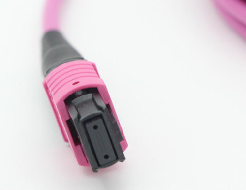 Pink Cable MPO Connectors Female MPO to Male MPO ROHS Certification