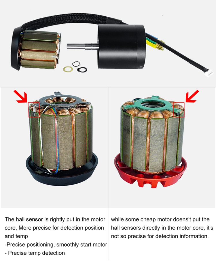 Customized Size Black Waterproof Electric Motor For Diving Robot