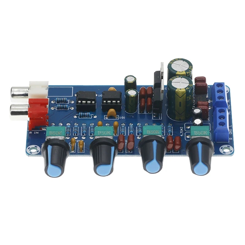 4-Channel Home Amplifier NE5532 Stereo Preamp Module with Tone Control Circuit Receivers
