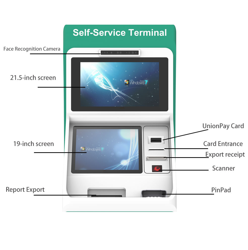 Online Payment Self Printing Kiosk Electric Terminal Pos Android 8 Self Service Kiosk