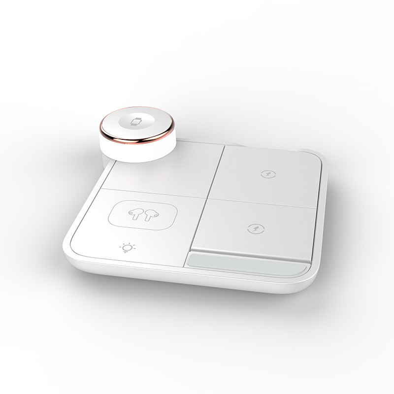 2.5W 3 In 1 QI Wireless Charger with LED Light and for Watch